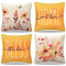 DakTou Kissenbezug 45x45 4er Set Frühling Sommer Herbst Blätter und Blumen Outdoor Kissen Sofakissen Dekokissen Leinen Kissenbezüge Orange Dekorative Kissenhülle für Sofa Couch Auto Schlafzimmer