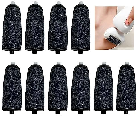 10pcs Replacement Rollers,Foot File Replacement Rollers,Plastic ARC Design Extra Coarse Easy to Replace for Pedicure Foot Removes Crusty, Rough, Chapped, Dry and Callused Skin