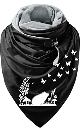 GBEN Dreiecksschal Damen Strickschal mit Wolle Frauen Warm Winterschal Herbstschal Weicher Wickel Halstuch Dreiecksschal für Frauen Halstuch Schals Schlauchschal Kaschmir-Schal (E, One Size)