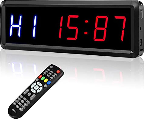 Vadillo Minuteur de gym avec télécommande, minuteur d'intervalles LED pour la maison, la salle de sport, le fitness