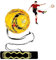 Zempertoopa Fußball Kick Trainer, Fussballtrainer mit Schnur, Freihändiger Solo Fußball Trainer Fußballtrainingshilfe mit erweitertem Seitenbundschutz, Geeignet für Kinder und Erwachsene (golden)
