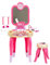 Theo Klein 5721 Salón de belleza Happy Vibes de Barbie y Salón de belleza con espejo giratorio y luz, Tocador con accesorios, Juguete para niños a partir de 3 años