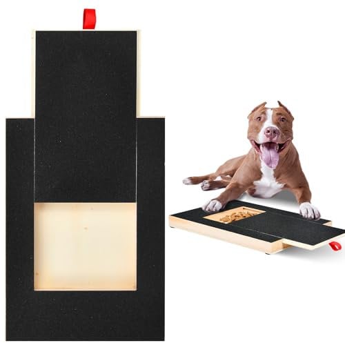 KIKIGOAL Dog Nail Scratch Board File,Wooden Dog Nail File Board with Built-in Snack Box Sandpaper Puppy Nail Grinding Pad Sturdy Dog Paws Scratch Board for Pets Nail Care Include One Extra Sandpaper