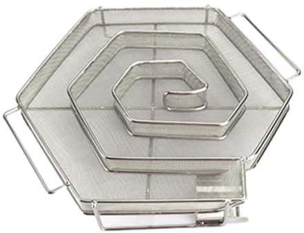 Générateur de fumée froide, labyrinthe en spirale pour fumoir froid en acier inoxydable, barbecue chaud ou froid, outils de cuisson pour saumon fumé, fromage, porc (Hexagon (7,09 x 8,27 x 1,57))