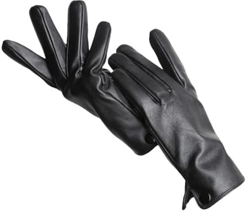 Haitpant Schwarze Lederhandschuhe für Herren, Schaffell, einfache Lederhandschuhe, für den Winter, einfache Lederhandschuhe, Schwarz , 9