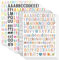 30 Blatt Buchstaben Aufkleber, 4680 Stück Sticker Buchstaben Selbstklebende Zahl Vinyl Aufkleber,für Briefkasten Zahlen Etiketten DIY Kunst Making, Aufkleber für Zeichen,Notizbuch(Mehrere Farben)