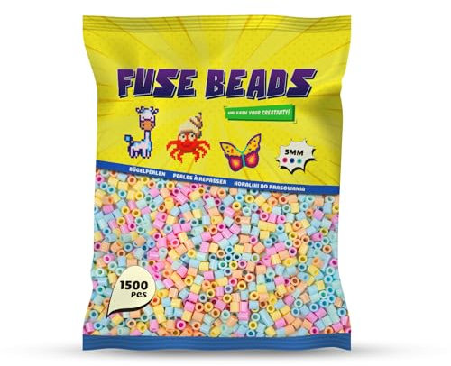 Benny Beads Perles à Repasser 1500 Pièces, Taille Midi 5mm, Accessoires de Bricolage Créatifs DIY