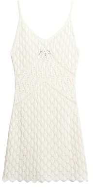 Superdry Damen Gehäkeltes Minikleid mit Trägern Wüstenknochen Wollweiß 36