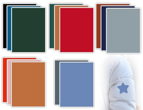 Lhbwhiz 14 Stück Nylon Reparatur Patches,Selbstklebende daunenjacke Reparatur Stoffflicken,Wasserdicht stoffkleber,Leichte flicken,textilkleber,für Nieder Jacke Mänteln Zelten(Farben,15 * 20cm)