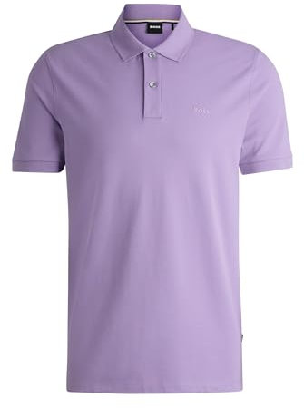 BOSS Herren Pallas Pallas Poloshirt aus Bio-Baumwolle mit Logo-Stickerei Flieder M