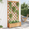 Jardinière avec Treillis, Bac à Fleurs pour Plante Grimpante Lit de Jardin Surélevé Jardinière avec Treillis Marron Bois Massif de Sapin