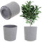 KADAX Pot de fleurs décoratif - Rond - En plastique - Pour la culture de plantes - Pour l'intérieur et l'extérieur - Gris - 25 cm