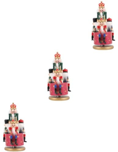Cabilock 3st Nussknacker Bürogeschenk Statuendekor Weihnachtsbedarf Holzdekor Schreibtisch Geschenk Für Musikliebhaber Das Büro Holzverkleidung -badewanne Zubehör Kind Rot Hölzern