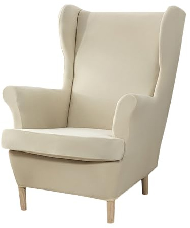SHILINTONG Ohrensessel Stuhlabdeckungen 2-teiliges Set Stretch Spandex Slipcover mit elastischem Boden, Rutschfester Möbelschutz für Wohnzimmer, Schlafzimmer (passend für Stühle 31-36)