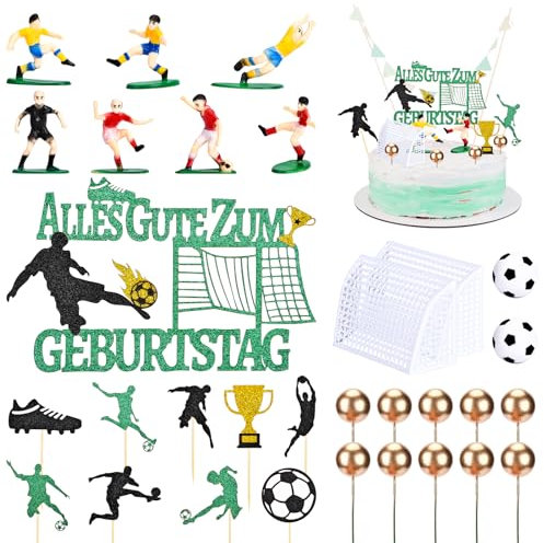 Tortendeko Fussball Geburtstag,40 Stück Fußball Kuchen Deko,Kuchendeko Geburtstag Junge,Geschenke für Party Torten Deko