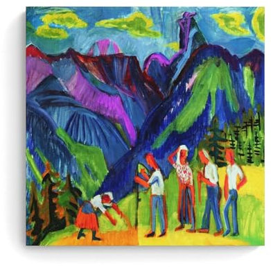 JUYOZ Ernst Ludwig Kirchner Malerwerke, Bergheuer Heuer auf dem Alm, Poster, Kunstwerke, Leinwand, ästhetische Wandkunstdrucke, moderne Dekoration, 70 x 70 cm