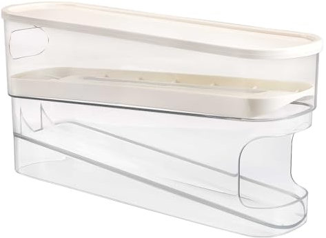 Portahuevos frigorífico, Bandejas para Huevos para Frigoríficos Cajón de Organización para Nevera Hueveras para Frigorífico para 12-14 huevos Almacenamiento de huevos Organizador Huevos Nevera (1)