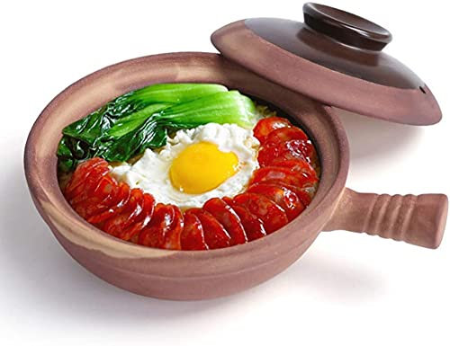 Casserole pot,simmer pot, Single Handle, 1 L Unglazed Casserole, High Temperature Resistance, Household Clay Pot, Ideal for Classic Cooking Clay
