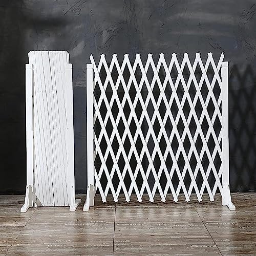 Zaunelement, weißer Sichtschutzzaun, ausziehbarer Gartenzaun aus Holz, verwendet für Esszimmer/Schlafzimmer/Hotel-Trennwand, Dekorationszaun (B)