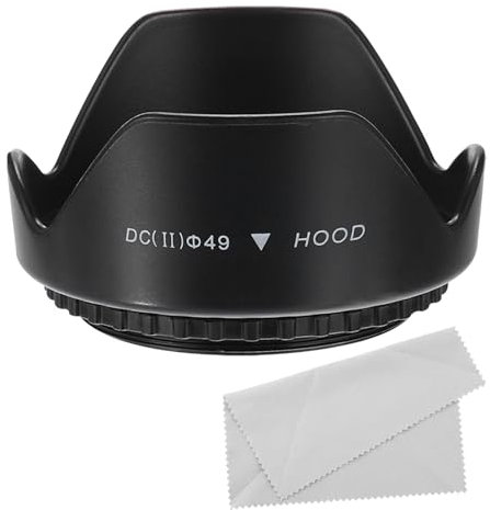 PATIKIL Paraluce Obiettivo Fotocamera 49mm Paraluce Fiore Panno per Pulizia per Bloccato Eccesso Luce Solare Ridurre Riflessi Riverbero Obiettivo Migliorare Fotografia Fotocamera