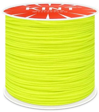 Whakano Cordon en nylon 0,8 mm - Cordon de perles en nylon - Pour bracelets tressés, fabrication de bijoux, artisanat, colliers, macramé, emballage cadeau - Jaune fluo