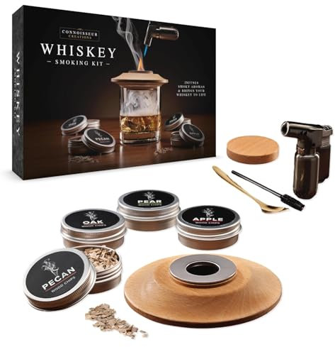 Connoisseur Creations Ensemble de fumoir à whisky | Kit d'arôme pour la combustion du bois