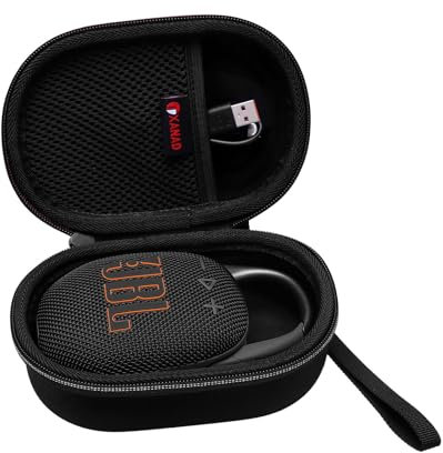 XANAD Hard Case Compatible with JBL Clip 5/Clip 4/Clip 4 Eco or Soundcore Select 4 Go Portable Speaker(Black)
