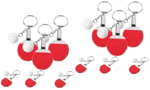 Parliky 12 Pièces Porte-Clés De Sport Mini Tennis De Table Clé Pendentif Porte-Clés Femmes Rouge Clé Décors En Métal