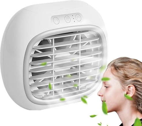 Ventilador enfriador de aire | Ventilador de refrigeración de mesa - Ventilador de mesa, humidificador con ventilador de refrigeración por aire, 3 velocidades, ventilador de escritorio, ventilador de