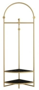 Porte-manteau moderne avec crochets de suspension pour chambre à coucher, salon et couloir, design triangulaire peu encombrant en couleur or et noir