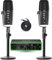 Movo Podcast Equipment Bundle - Phantom USB Audio Interface, 2 UM6 XLR/USB-C Dynamic Microphones, and 2 Tabletop Stands - Dual Microphone Setup for Professional Podcasting and Streaming