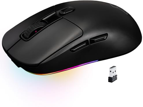 The G-Lab – Kult Titanium – Kabellose Gaming-Maus Bluetooth / 2.4 GHz/Kabel – Triple-Modus, 100h Akkulaufzeit, RGB, 12.000 DPI – 100% personalisierbare für PC, PS4,PS5,Xbox – New