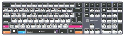 LOGICKEYBOARD Wireless Backlit 'Titan' Film-Maker Keyboard • Combo-Designed for Both Adobe Premiere Pro & After Effects on Windows • p/n LKB-AEPP-TPC-UK