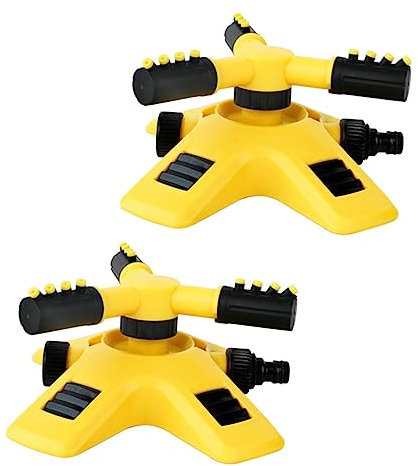 TOYANDONA 1 Satz Rotierender Sprinkler Rasen Bewässerung Im Freien Groß Automatisch Anlage Schlauchregner Wassersprinkler Für Den Garten Rotationssprinkler Sprinklerkopf Plastik Gelb 2 Stück