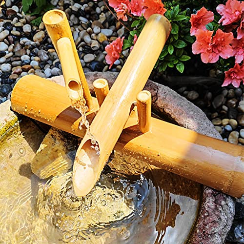 SGKOMN Fontana Solare da 16 con Pompa, fontane in bambù per Esterni, per Interni ed Esterni, per Prato e Cortile