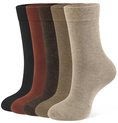 CLOSEMATE Calcetines Algodón Mujer Finos Colores 5 Pares | Suaves Ligeros y Transpirables Cómodo para Uso Casual Diario y Looks Clásicos