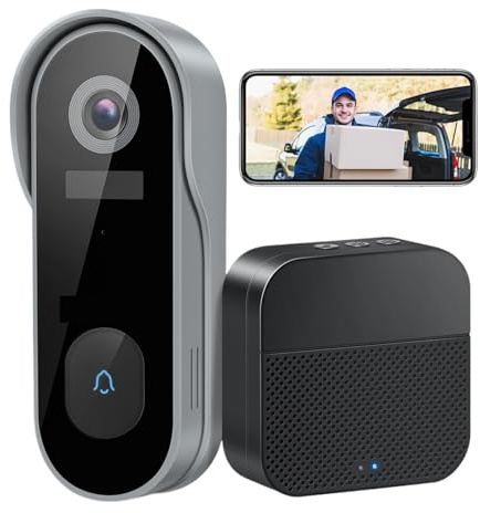 Campanello Video Intelligente WiFi 1080P Ricaricabile Citofono Campanello Allarme IR Sicurezza Wireless