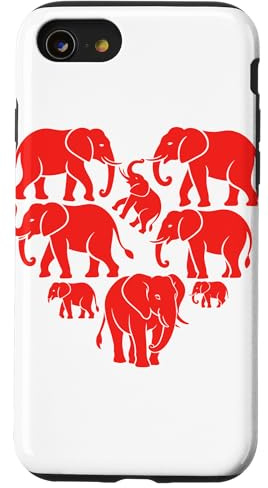 Elephant Heart Shaped Elephants Case for iPhone SE (2020) / 7/8
