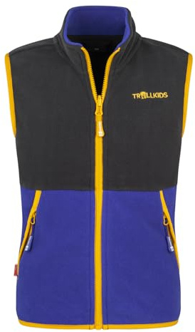 Trollkids Kids Kjerag Vest | Zwei seitliche Taschen mit Reißverschluss, Zip-in-System, Geringes Gewicht und Packmaß