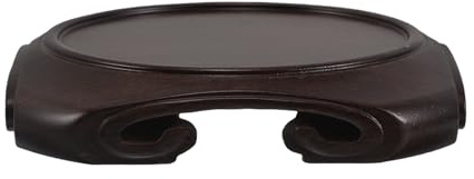 CHICAMPERA Wooden Flowerpot Base, round Wood Display Stand for Vase and Glass Sphere, Solid Support with Smooth Surface, Tabletop Home Décor for Chinese Style Displays