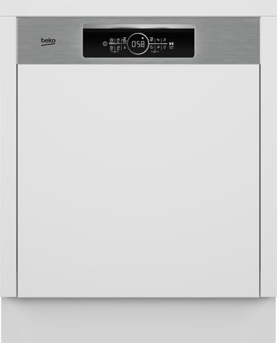 Beko BDSN16O46W Spülmaschine teilintegriert, Einbau-Geschirrspüler 60 cm, 14 Maßgedecke, 5+6 Programme, 3 Spülebenen, HomeWhiz, SilentWash, SelfDry, SteamGloss, ProSmart Inverter Motor