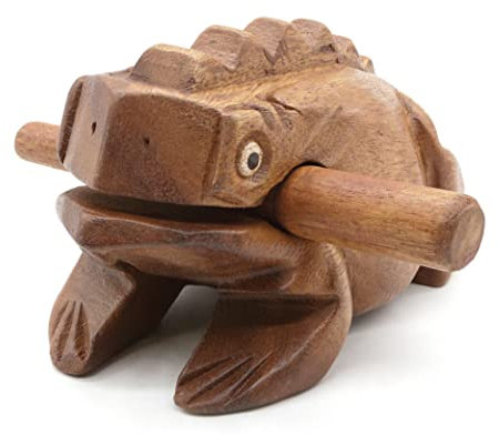BSIRI Froschraspel aus Holz, Musikinstrumente aus Afrika, Froschraspel, Super Guiro (15,2 cm)