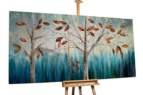 KunstLoft® XXL Gemälde 'Hokuspokus' 200x100cm | original handgemalte Bilder | Wald Herbst Bäume Blätter | Leinwand-Bild Ölgemälde einteilig groß | Modernes Kunst Ölbild