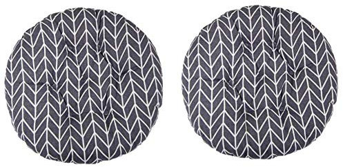 2 x runde, gepolsterte Sitzkissen für drinnen und draußen, Garten, Terrasse, Küche und Bürostuhl (A).