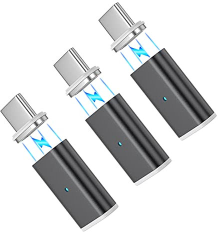 N. NETDOT 10th Generation Magnetisches Adapter,Schnellladung und Datenübertragung für USB-C Smartphones - 3 Pack schwarz