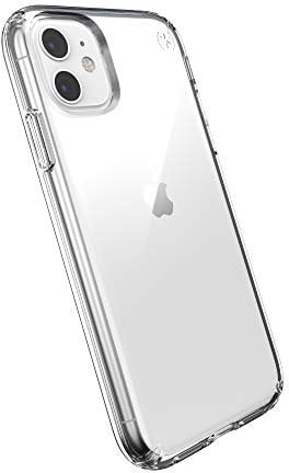 Speck iPhone 11 Case - Presidio Stay Clear - Ultra-Slim Protective Anti-Scratch Hard Cover Compatible with Qi Wireless Charging - Clear