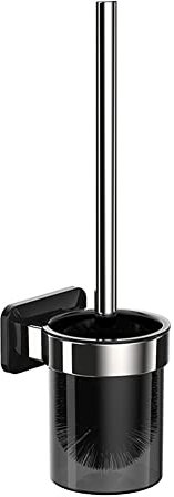 EATAN Brosse WC Brosse Toilettes WC Balai WC avec Support Mural Brosse WC Auto-Adhésif Acier Inoxydable Finition Polie Support Inoxydable Noir