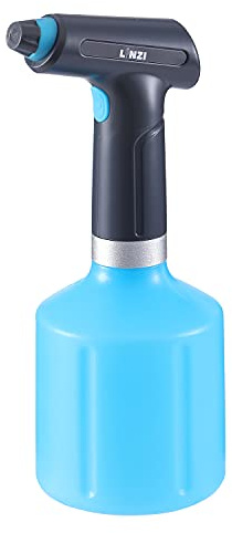 LINZI Elektrische Sprühflasche 900ML, Automatischer Gartensprüher mit USB wiederaufladbar für Garten Pflanzen Blumenbewässerung Sterilisation Insektenvernichter Schädlingsbekämpfung, Blau