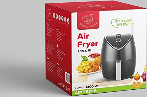 FRIGGITRICE AD ARIA ,SENZA OLIO, AIR FRYER 3.5 Royal Swiss (nero)