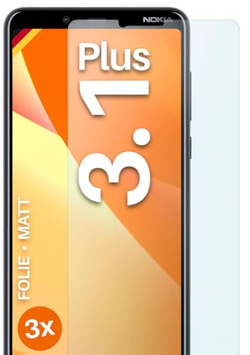 moex FlexProtect matte Schutzfolie für Nokia 3.1 Plus Displayschutz Folie matt gegen Reflexionen, Anti Reflex Handyfolie mit Sonnenschutz, Kompatibel mit jeder Handyhülle, 3 Stück